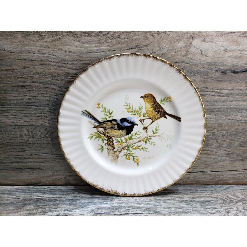 Royal Vale England Bone China Birds Reg Johnson Signed Collectors Plate
